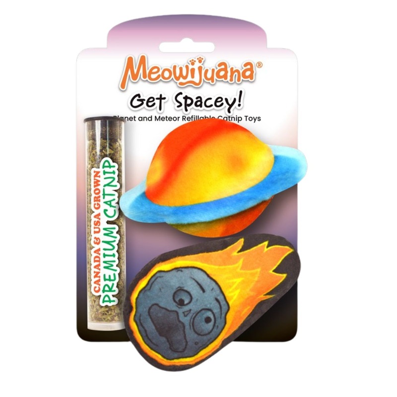 Meowijuana Get Spacey Refillable Planet and Meteor 2 Pack Cat Toys