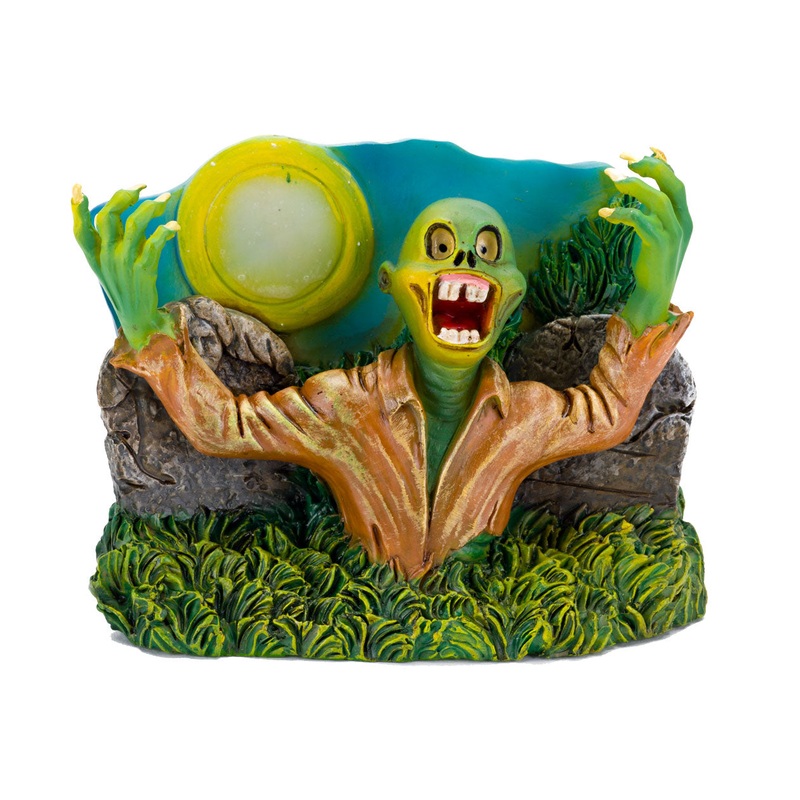 Penn Plax The Swimming Dead Zombie Rising From Grave with Full Moon
