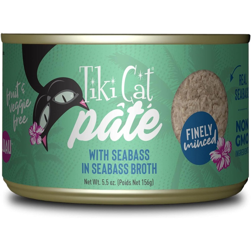 Tiki Cat Luau Pate Seabass Recipe Wet Cat Food 5.5oz