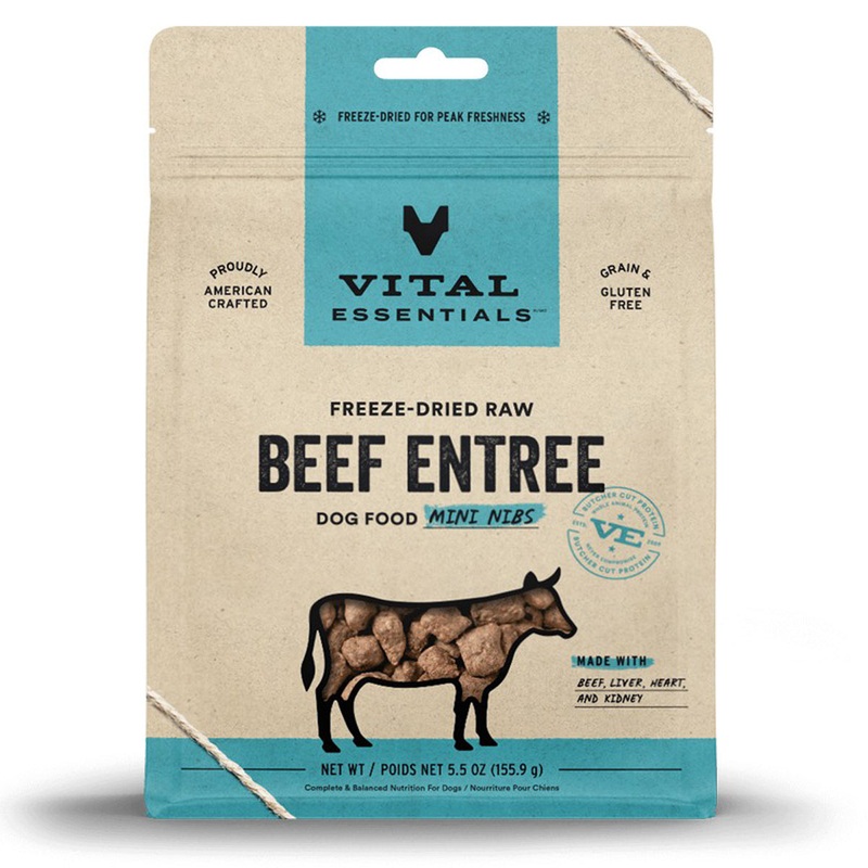 Vital Essentials Freeze-Dried Raw Beef Entree Dog Food Mini Nibs 5.5oz