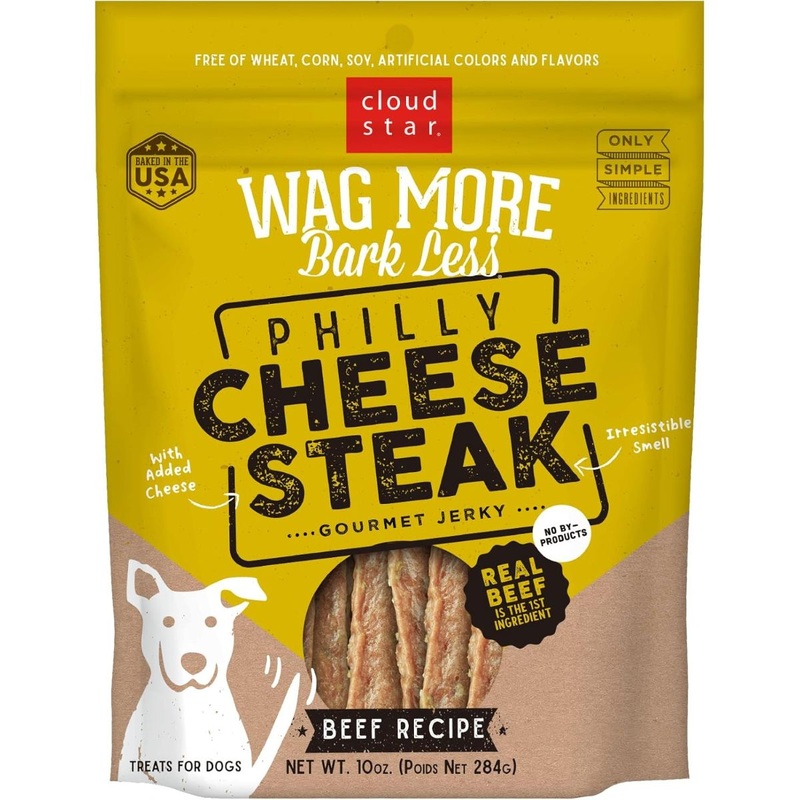 Wag More Bark Less Jerky Philly Cheesesteak Beef Dog Treats 10oz