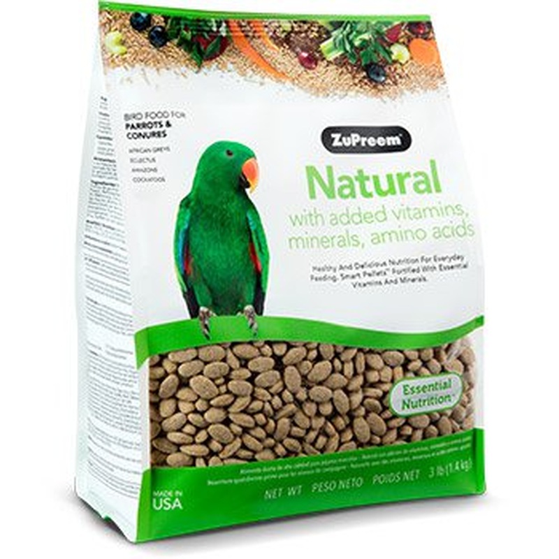 Zupreem Natural with Added Vitamins, Minerals, Amino Acids Parrots & Conures 3lb