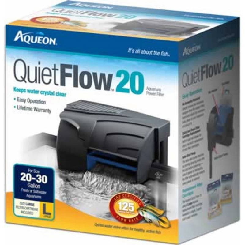 Aqueon QuietFlow 20 Power Filter, 125GPH