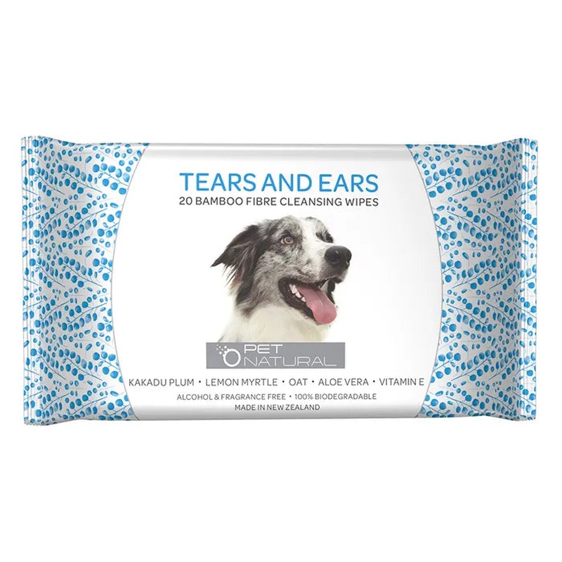 Pet Natural Tears & Ears Bamboo Wipes 20 pack