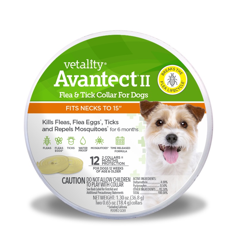 Vetality Avantect II Flea and Tick Collar for Dogs