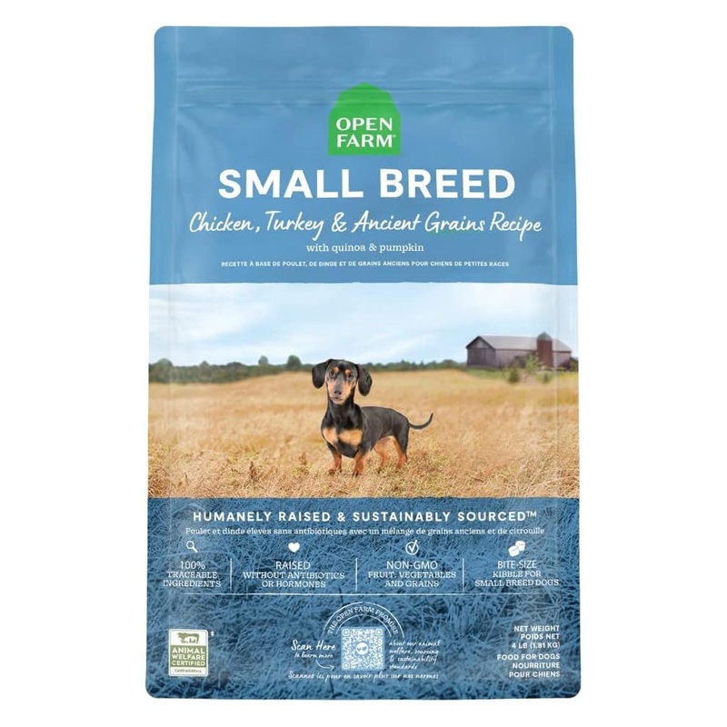 Open Farm Ancient Grains Small Breed Dry Dog Food - Chicken, Turkey, & Ancient Grain 4lb Bag