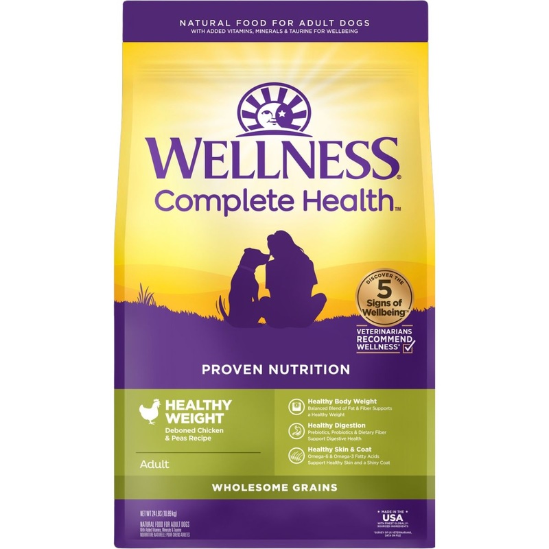 Wellness Health Grained Healthy Weight Chicken & Peas Dry Dog Food 24lb
