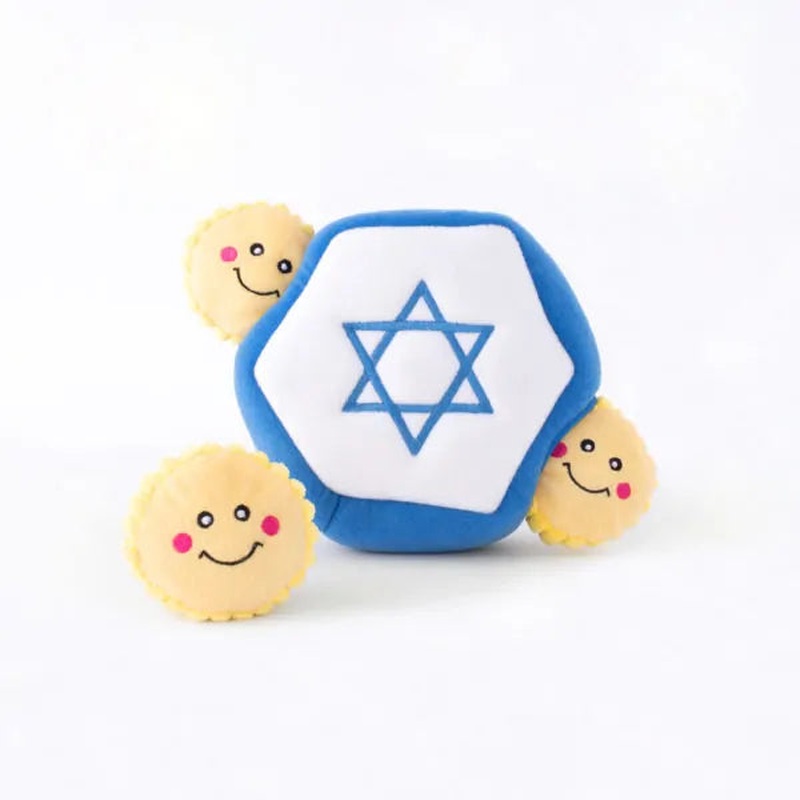 Zippy Paws Zippy Burrow Interactive Dog Toy - Hanukkah Burrow - Star of David