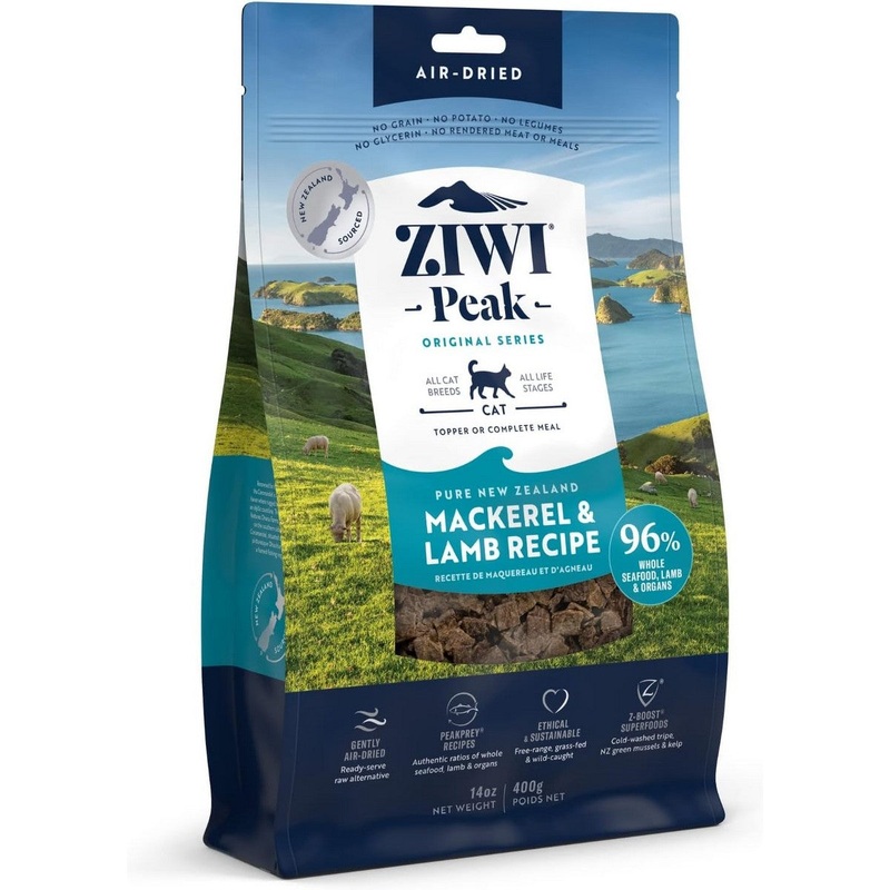 Ziwi Peak Air-Dried Cat Food - Mackerel & Lamb - 14oz Bag