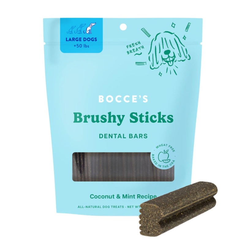 Bocce's Brushy Sticks Dental Bars Dog Treats Large 16oz