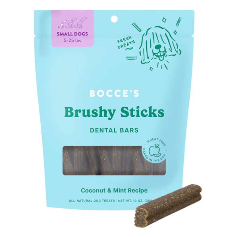 Bocce's Brushy Sticks Dental Bars Dog Treats Small 13oz