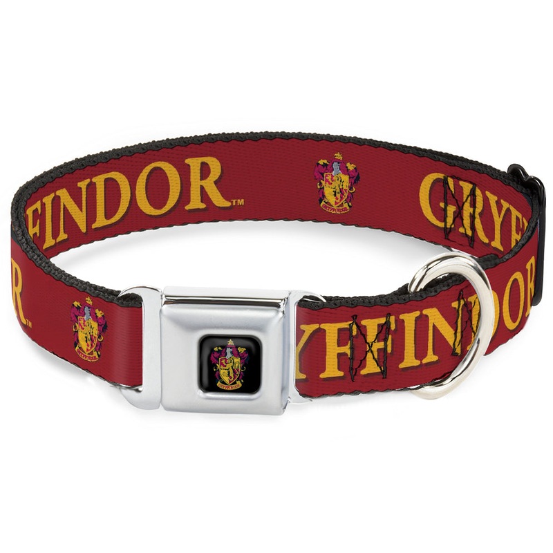 Buckle-Down Dog Collar - Harry Potter GRYFFINDOR & Crest Black/Red WL 20-31" , 1.5"