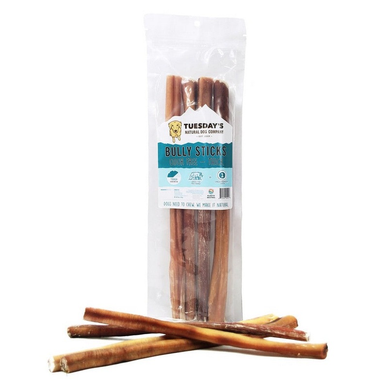 Natural Dog Company 12" Odor Free Thick Bully Sticks 8oz