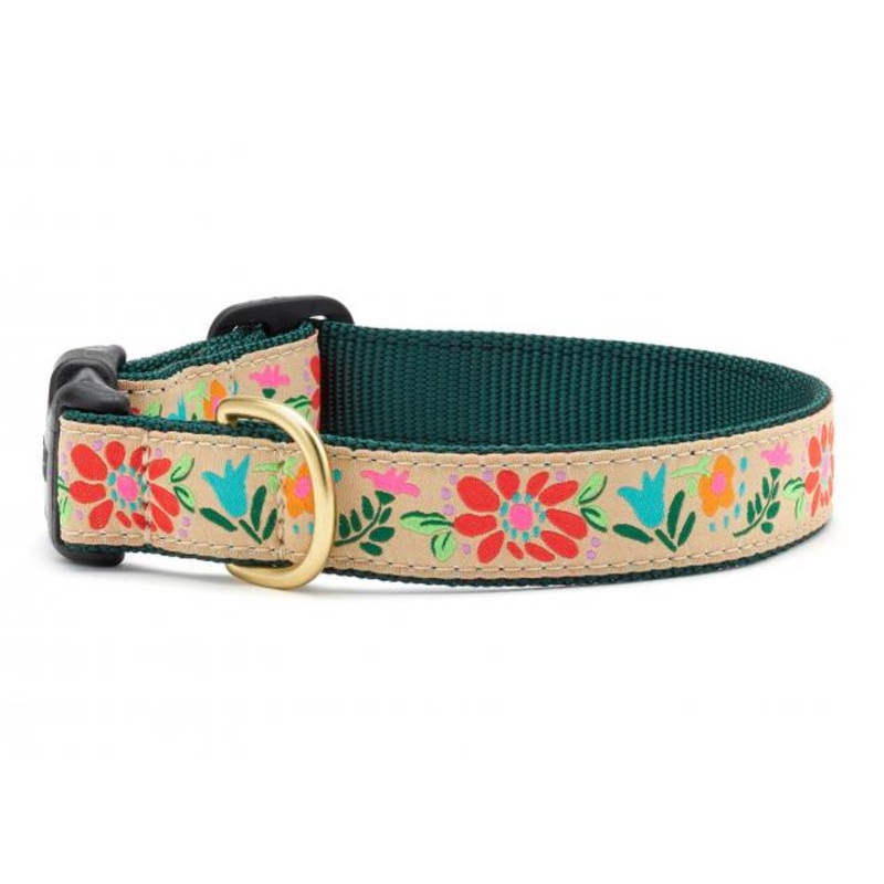 Up Country Tapestry Floral Dog Collar Small (9"-15") 5/8"