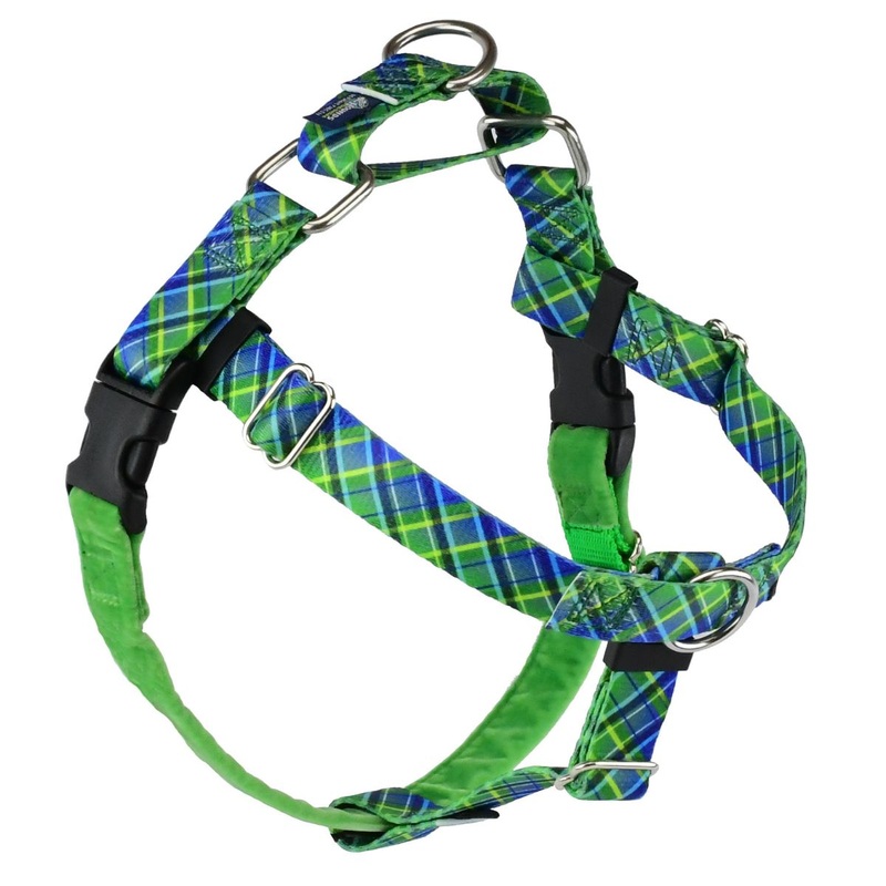 2 Hounds Design Freedom No-Pull Dog Harness - Large 1" x 28-32" - Electric Glow Green