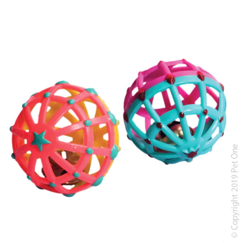 Cat Toy Lattice Ball 5.5cm Mix Colour 9 Per Can