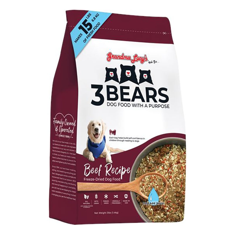 Grandma Lucy's 3 Bears Beef Formula Freeze-Dried Dog Food 3lb