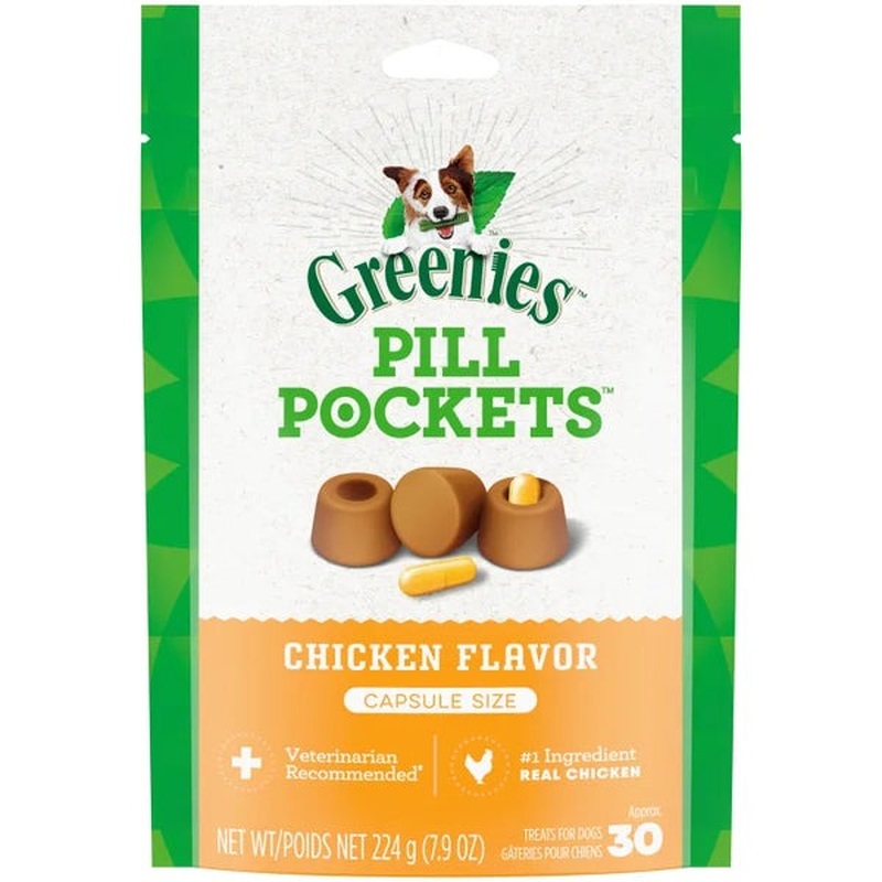 Greenies Chicken Flavored Capsule Pill Pockets 30 Count 7.9oz