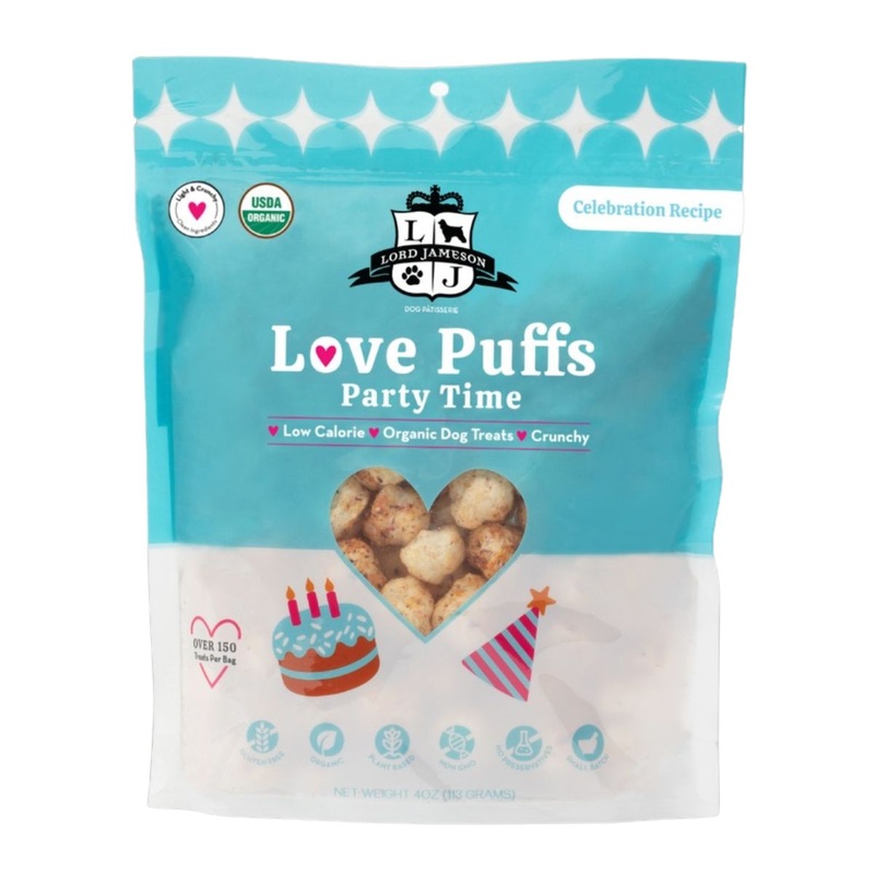 Lord Jameson Party Time Love Puffs Organic Dog Treats 4oz