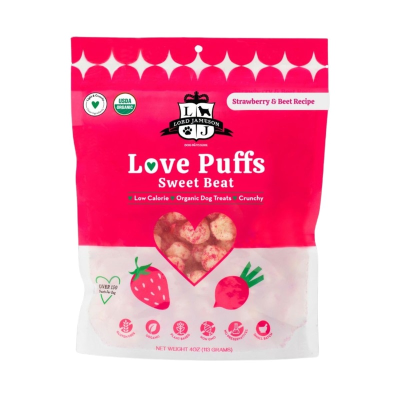 Lord Jameson Sweet Beat Love Puffs Organic Dog Treats 4oz