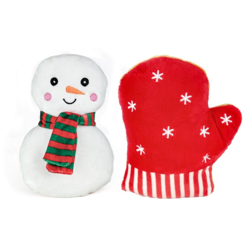 Snuggle Pals Christmas Snowman and Mitten Plush Cookies 15cm - 2pk