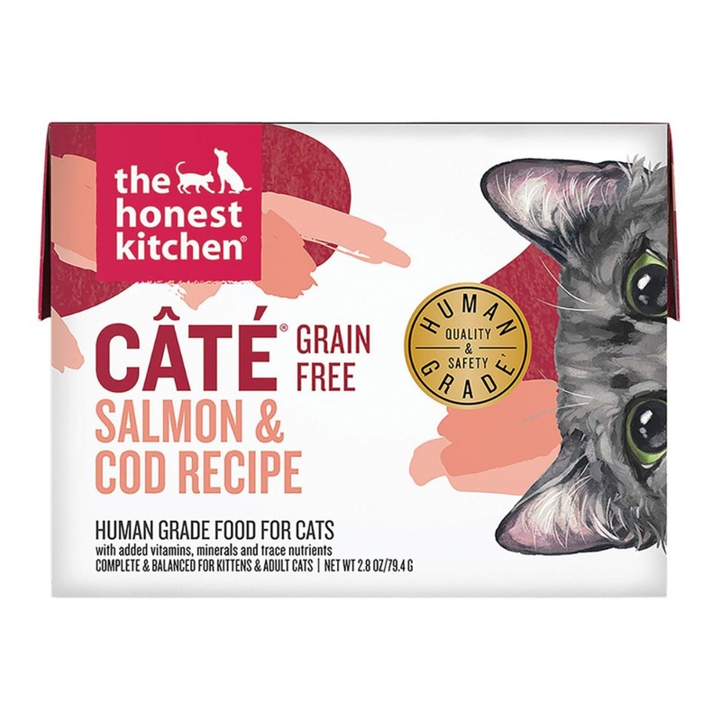 The Honest Kitchen Grain Free Wet Cat Food - Cat Salmon & Cod - 2.8oz Tetra Pax