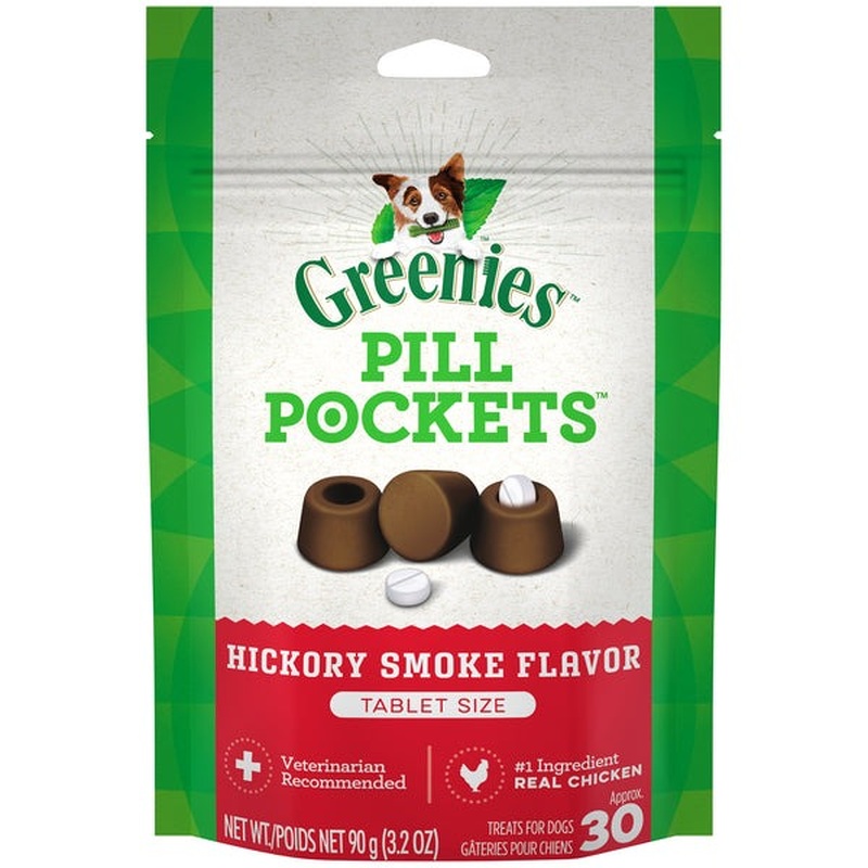 Greenies Hickory Smoke Flavored Tablet Pill Pockets 30 Count