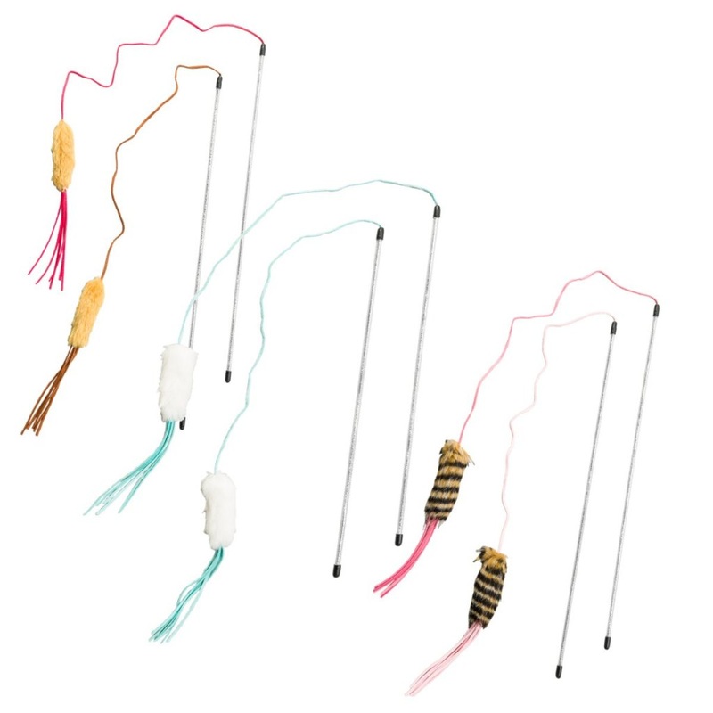 Spot Leather Strand Teaser Wand Cat Toy