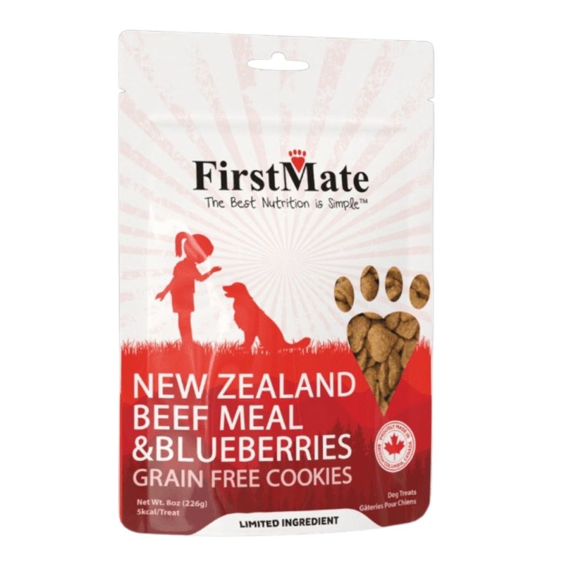 First Mate Grain Free Beef Meal & Blueberries Dog Treats 8oz