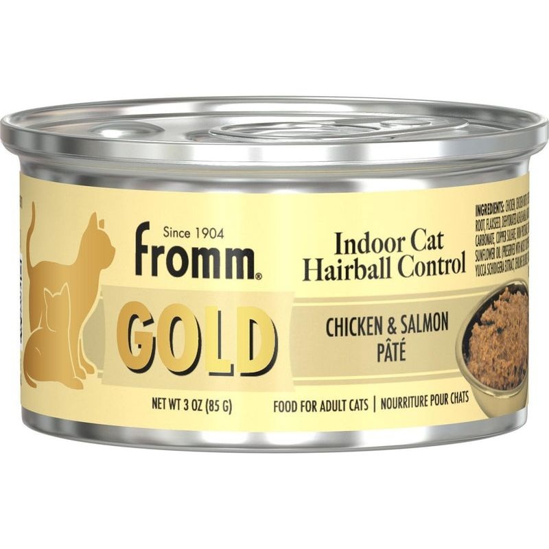 Fromm Gold Indoor Cat Wet Cat Food - Chicken & Salmon Pt - 3oz Can