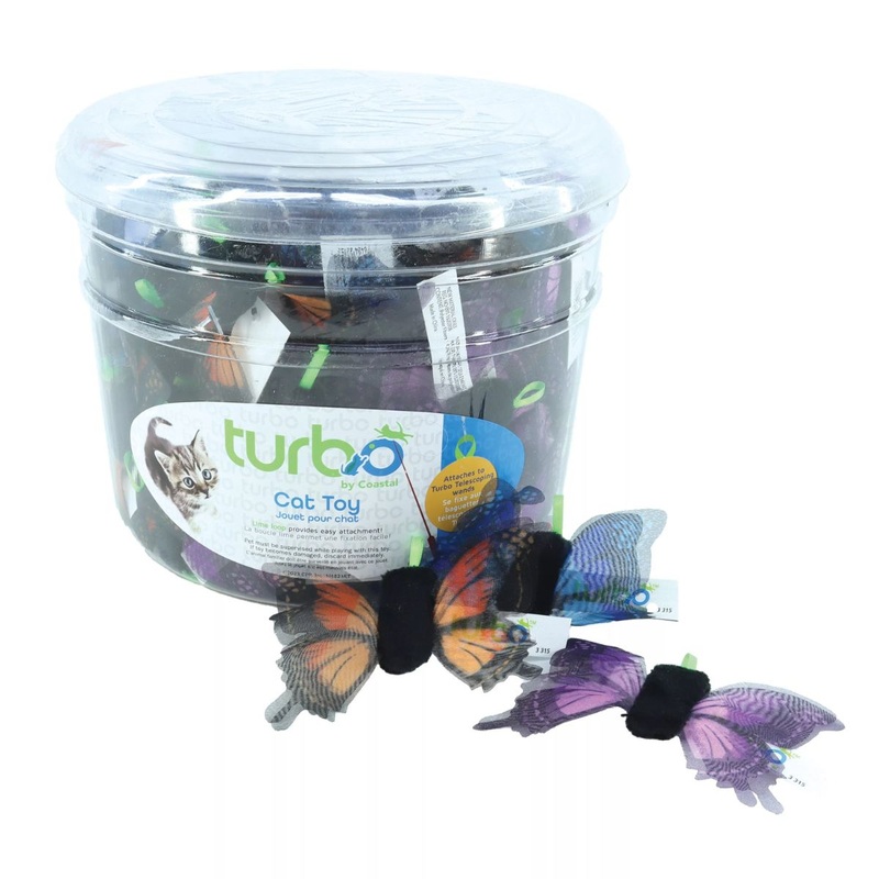Turbo Butterfly with Shimmery Wings Wand Attachment Cat Toy