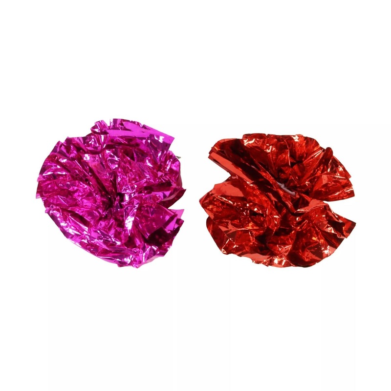 Turbo Krinkle Ball Cat Toys Red/Pink 2Pk