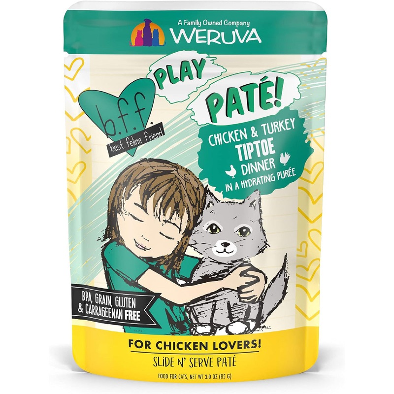 BFF  Play Pate Wet Cat Food - Chicken & Turkey Tiptoe - 3oz Can