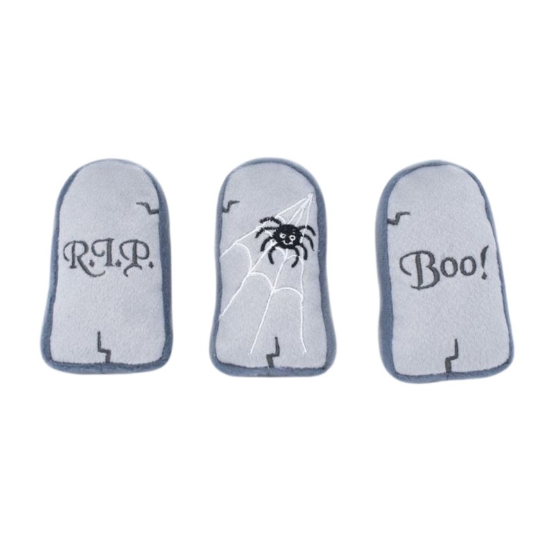 Zippy Paws Halloween Miniz 3-Pack Tombstones Dog Toys