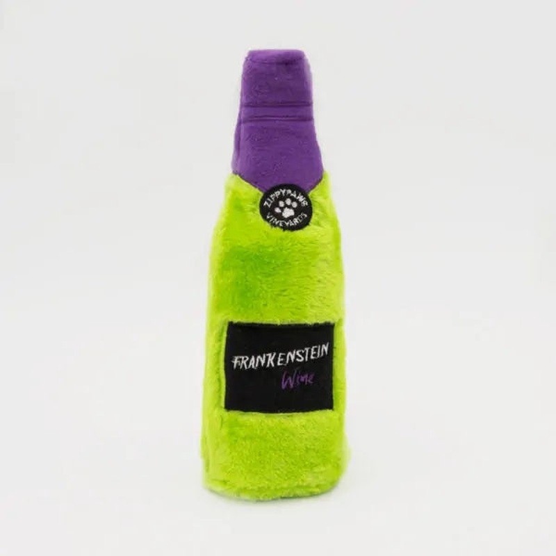 Zippy Paws Happy Hour Crusherz Squeaker Dog Toy - Frankenstein Wine