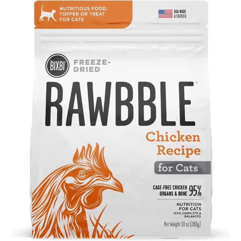 Bixbi Rawbble Freeze Dried Raw Cat Food - Chicken -  10oz Bag