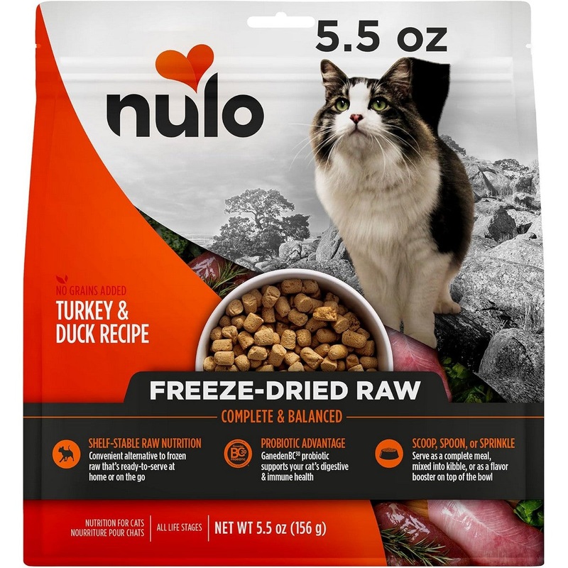 Nulo Freeze-Dried Raw Grain Cat Food - Free Turkey & Duck, 5.5oz Bag