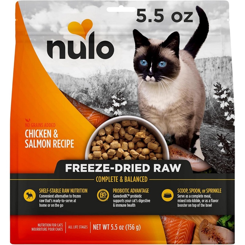 Nulo Freeze-Dried Raw Grain Free Cat Food - Chicken & Salmon, 5.5oz Bag