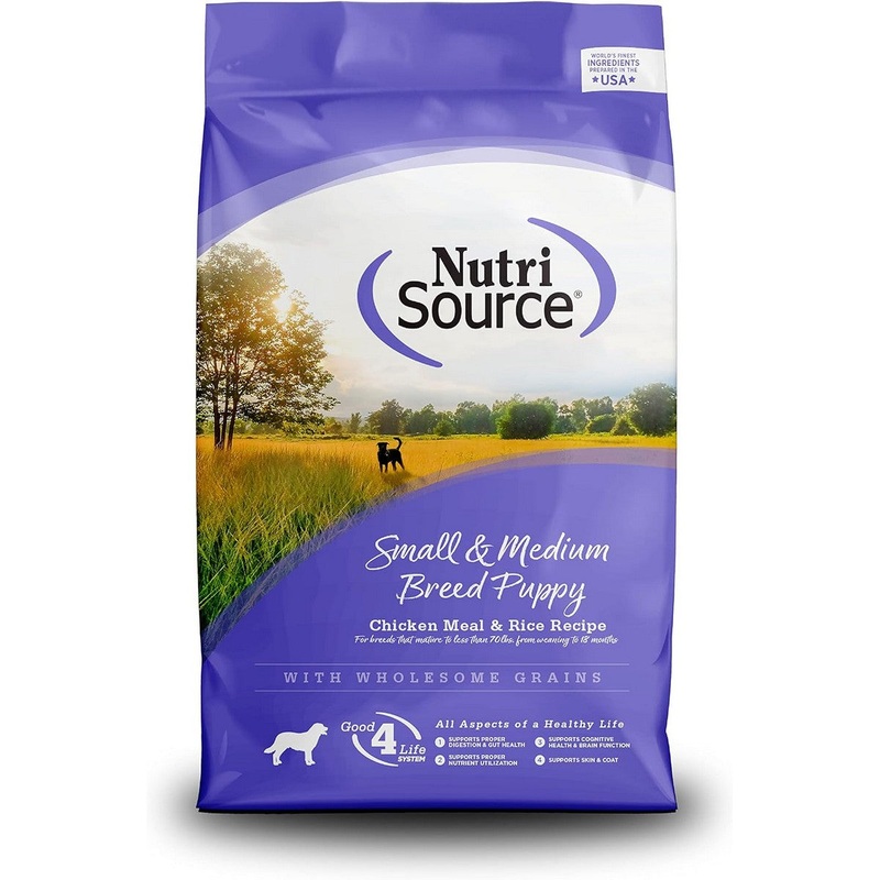 NutriSource Small & Medium Breed Puppy Chicken Rice Dry Dog Food 4lb Bag