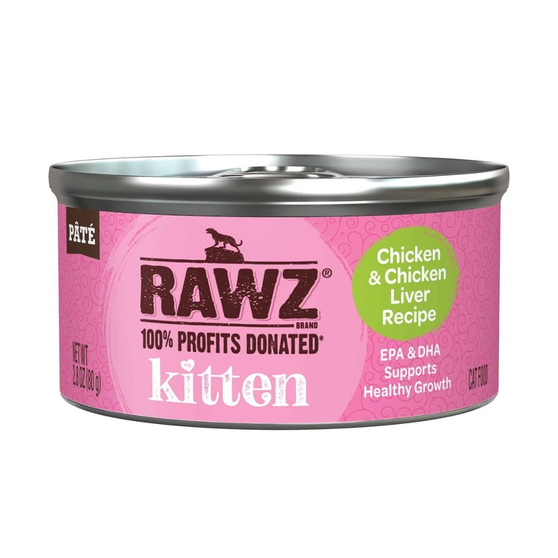 Rawz Kitten Chicken & Chicken Liver Cat Food 2.8oz