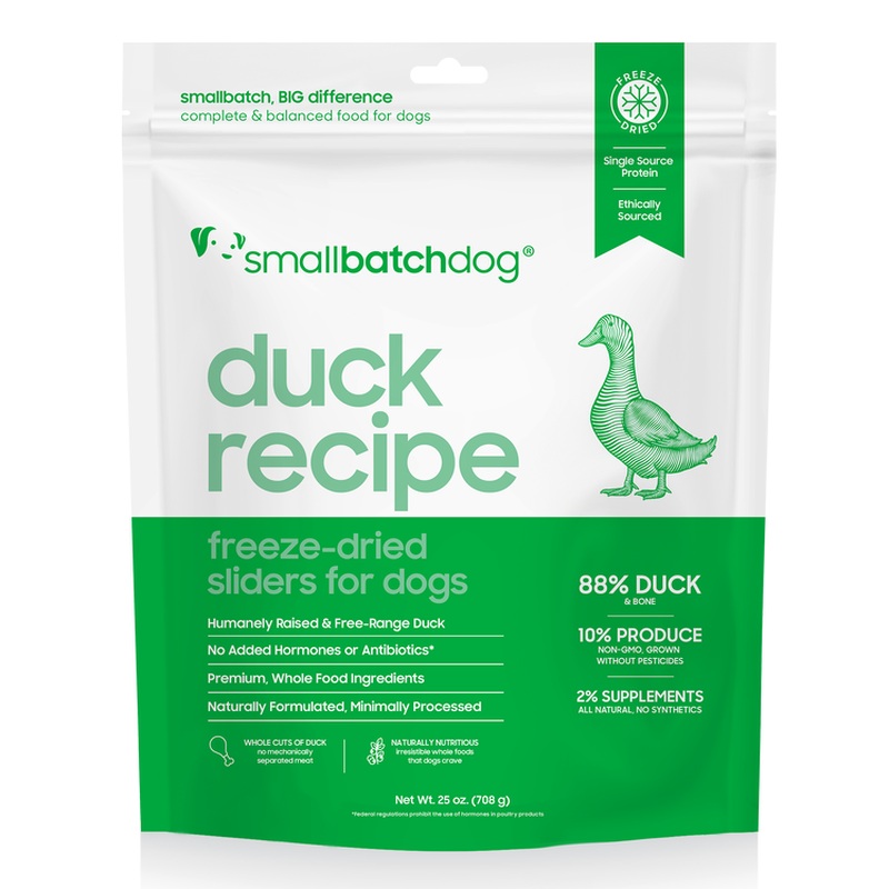smallbatch Freeze Dried Dog Food Sliders - Duck - 25oz Bag