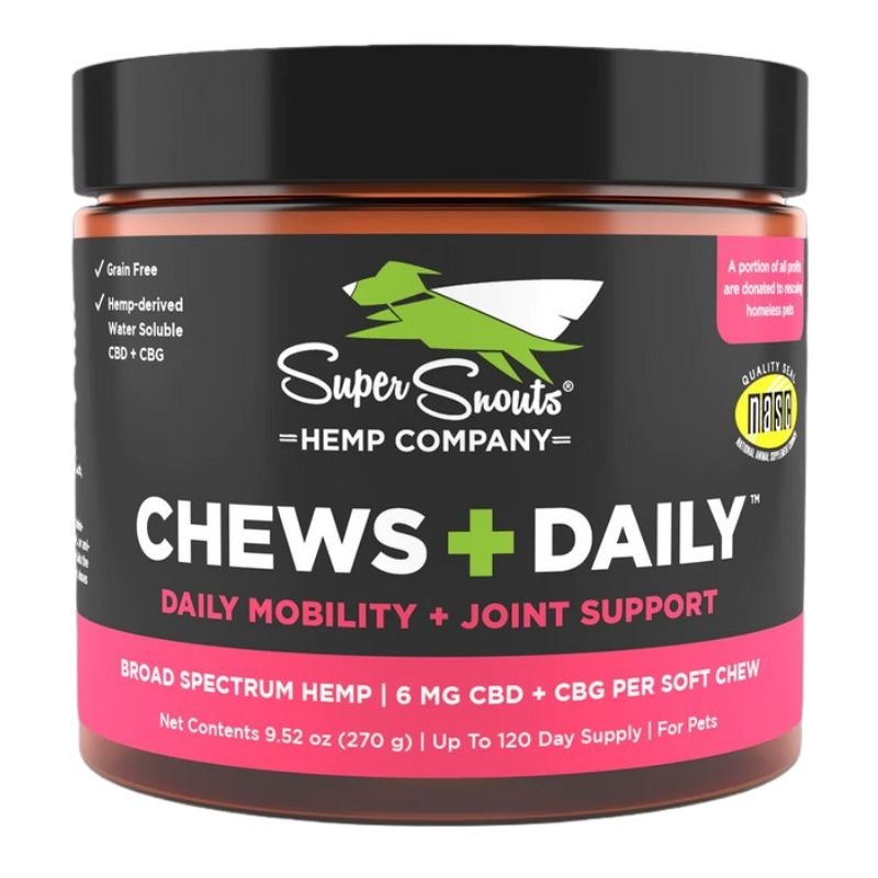 Super Snouts Chews Daily Mobility Joint Support CBD/CBG Soft Chews 6mg 60Ct