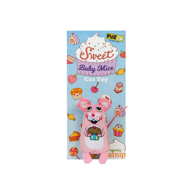 Fuzzu Sweet Baby Mice Cat Toy Cupcake Mouse