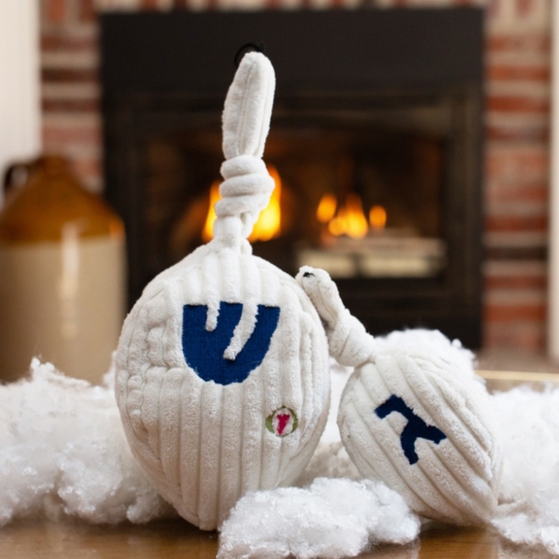 HUGGLEHOUNDS Plush Hanukkah Dreidel Dog Toy, Small 7"