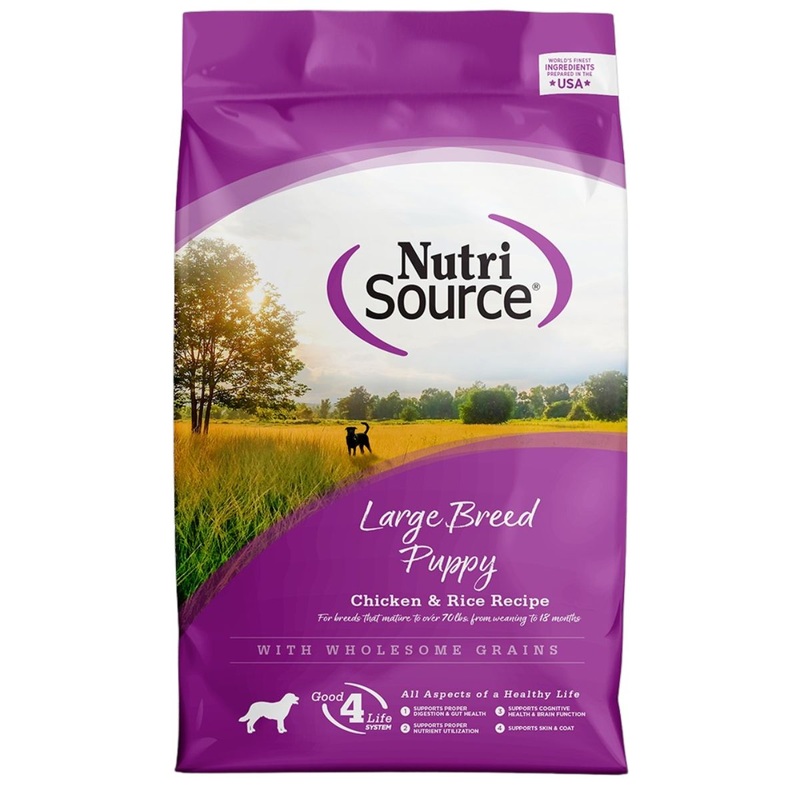 NutriSource Wholesome Grains Large Breed Puppy Dry Dog Food - Chicken & Rice - 12lb Bag