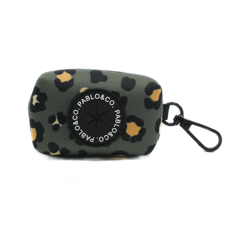 Pablo & Co Poop Bag Holder Khaki Leopard