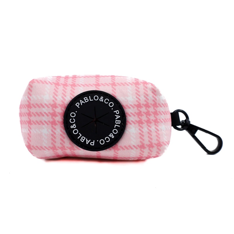 Pablo & Co Poop Bag Holder Pink Houndstooth
