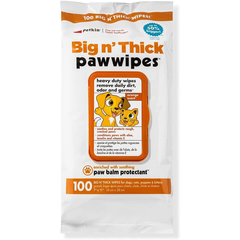 Petkin Big N Thick Paw Wipes
