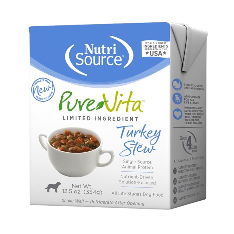 PureVita TetraPak Turkey Stew Limited Ingredient Wet Dog Food 12.5oz