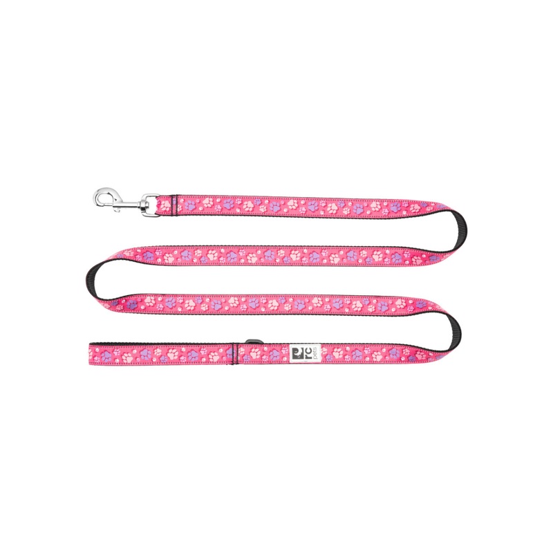 RC PETS Dog Leash, Fresh Tracks Pink, 1x6"
